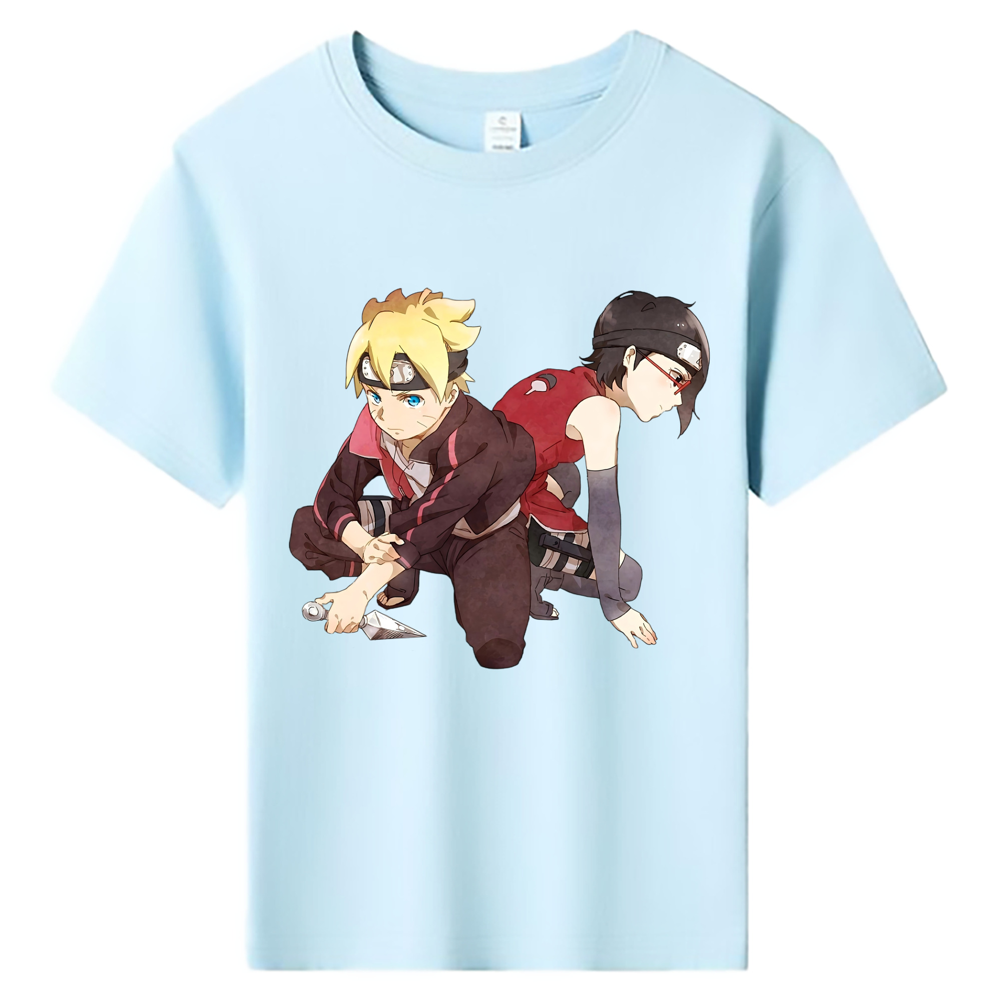 （画像用） NARUTO -ナルト- うちは サラダ Uchiha Sarada 綿100％キッズTシャツ（フロントプリント）